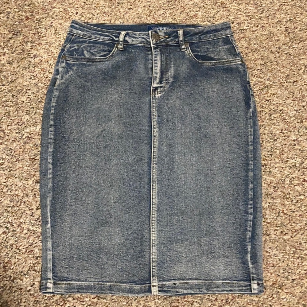 Denim pencil skirt